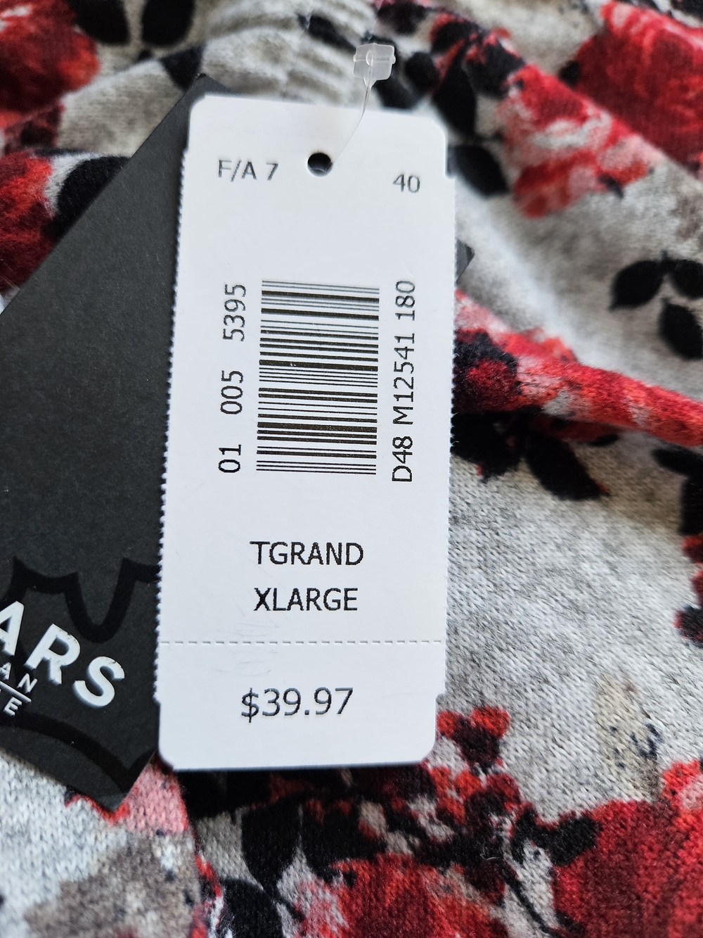NWT Deadstock Sears Canada Floral Bell Sleeve A-Line Tunic Dress Grey Red XL - Picture 12 of 12